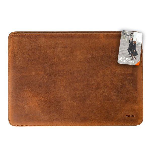 Accezz Leather Laptop Hülle MacBook 15 Zoll - Laptop Sleeve - Cognac