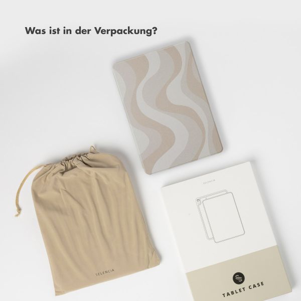 Selencia Vivid Klapphülle Apple iPad 9 (2021) 10.2 Zoll / iPad 8 (2020) 10.2 Zoll / iPad 7 (2019) 10.2 Zoll - Desert Waves Beige