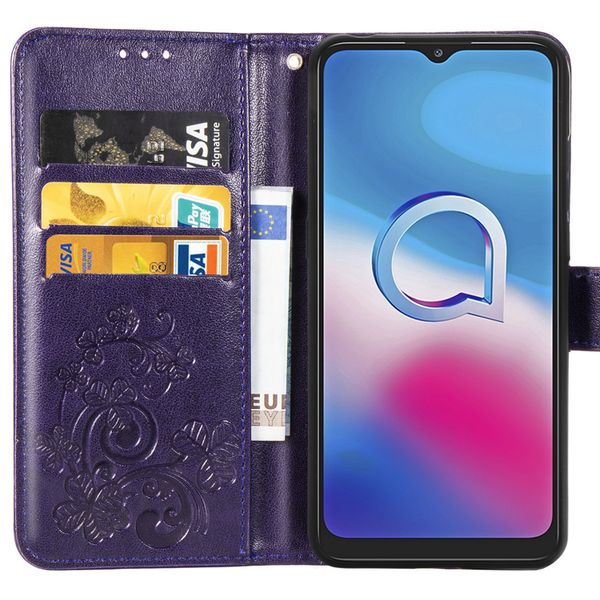Kleeblumen Klapphülle Alcatel 3X (2020) - Violett