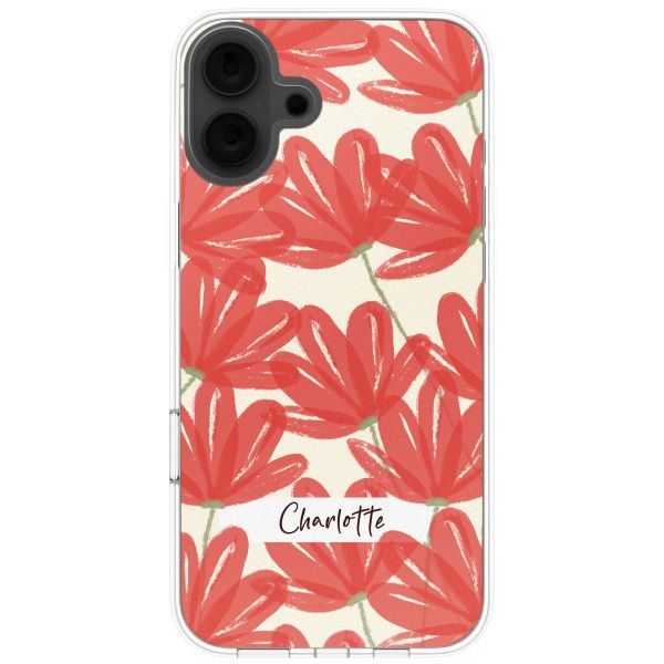 Personalisierte Hülle mit Blumen iPhone 16 - Transparent