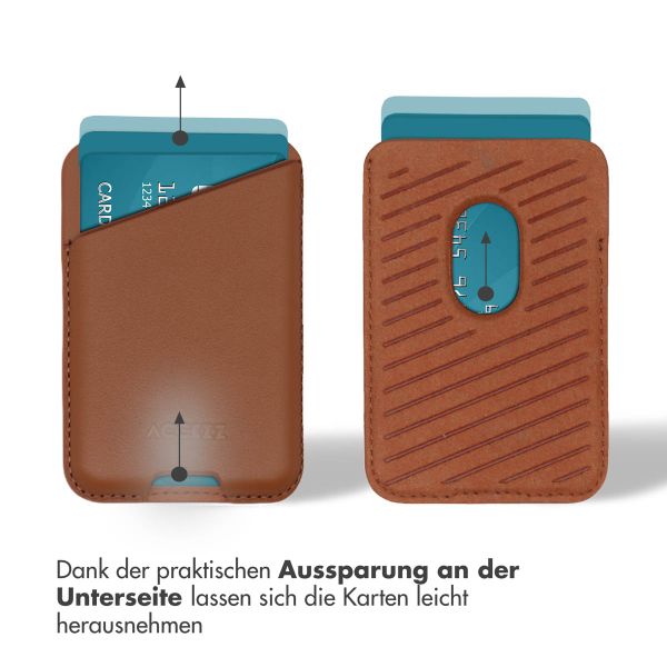 Accezz Leather Cardholder MagSafe - Kartenhalter mit MagSafe - Sienna Brown