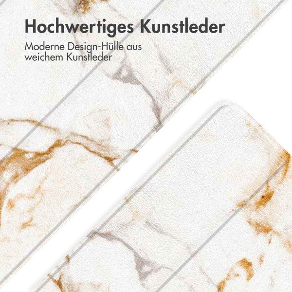 imoshion Design Trifold Klapphülle für das iPad 9 (2021) 10.2 Zoll / iPad 8 (2020) 10.2 Zoll / iPad 7 (2019) 10.2 Zoll - White Marble