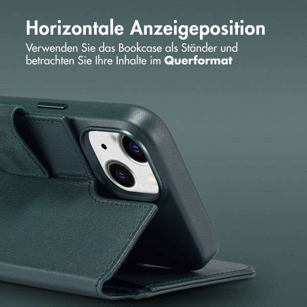 Accezz 2-in-1 Klapphülle aus Leder mit MagSafe Apple iPhone 14 - Cedar Green