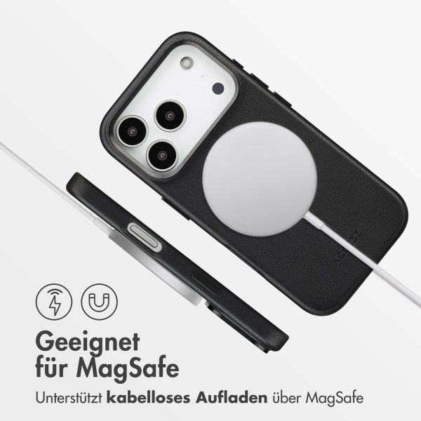Accezz MagSafe Leather Backcover Apple iPhone 17 Pro - Onyx Black