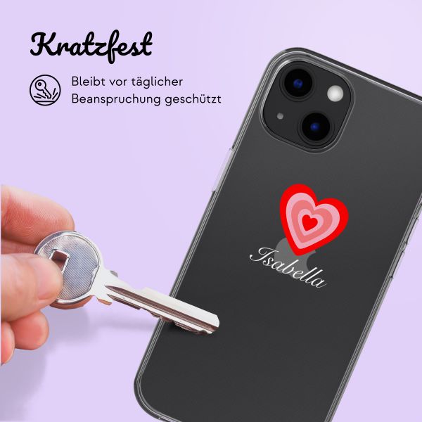 Personalisierte Hülle mit Herz iPhone 12 (Pro) - Transparent