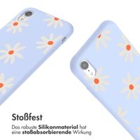 imoshion Silikonhülle design mit Band für das iPhone Xr - Lila Flower Distance