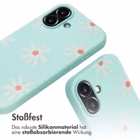 imoshion SilikonHülle design mit Band Apple iPhone 16 - Green Flower Distance