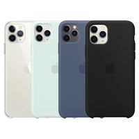 Apple 4 Pack Clearcase + Silikon-Case für das iPhone 11 Pro Max - Clear + Seafoam + Alaskan Blue + Black