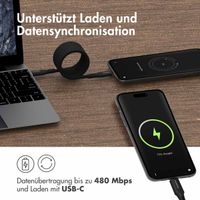 imoshion Magnetisches geflochtenes Kabel – USB-C auf USB-C – 1 Meter – Schwarz