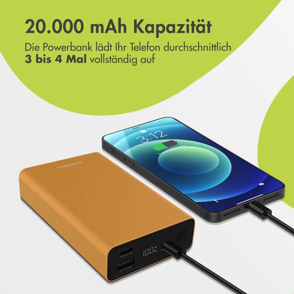 imoshion Ultra Series Aluminium Powerbank 20.000 mAh - Schnellladen bis 33W - Gold