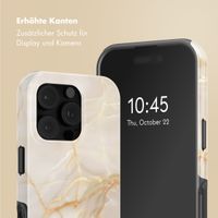 Selencia Vivid Tough Back Cover mit MagSafe für das iPhone 16 Pro - Golden Beige Marble