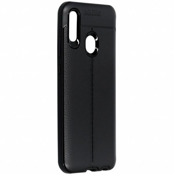 Leder Silikon-Case Schwarz für das Huawei P Smart (2019)