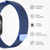 imoshion Magnetisches Milanaise Armband für das  Apple Watch Series 1 - 9 / SE (38/40/41 mm) | Series 10 / 11 (42 mm) - Größe S - Blau
