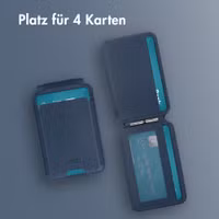 Accezz Magnetische Leder-Wallet mit Standfunktion - Geeignet für Apple Find My - Nightfall Blue