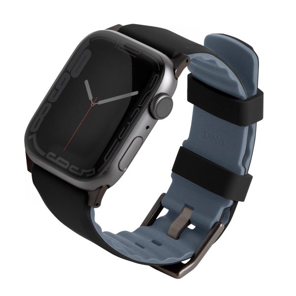Uniq Linus AiroSoft™ Silikonarmband für das  Apple Watch Series 1 t/m 11 / SE / Ultra (44/45/46/49 mm) - Midnight Black