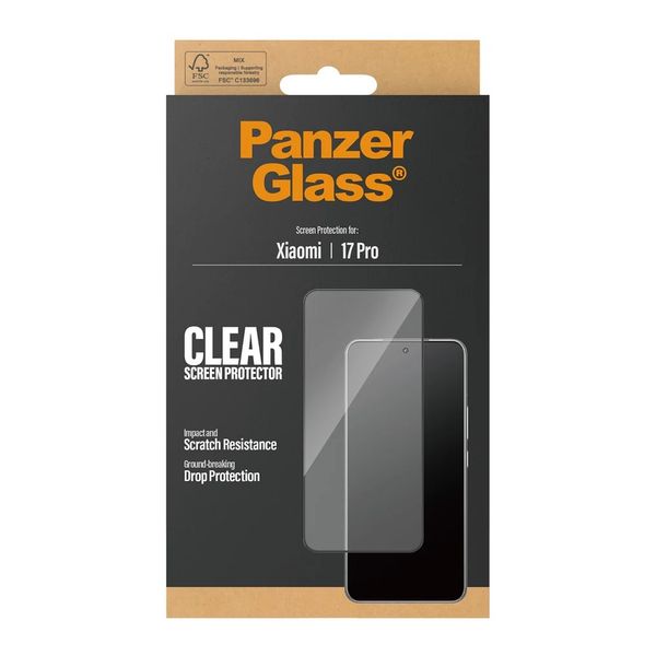 PanzerGlass Ultra-Wide Fit Antibakterieller Displayschutz mit Applikator Xiaomi 17 Pro