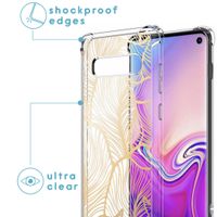 imoshion Design Hülle mit Band für das Samsung Galaxy S10 Plus - Golden Leaves