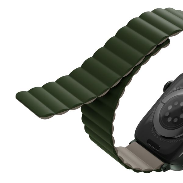 Uniq Revix doppelseitiges Armband für das  Apple Watch Series 1 t/m 11 / SE / Ultra (44/45/46/49 mm) - Pine (Green/Taupe)