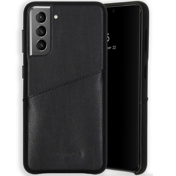 Selencia Vayu Veganes Leder-Backcover Schwarz Samsung Galaxy S21 Plus