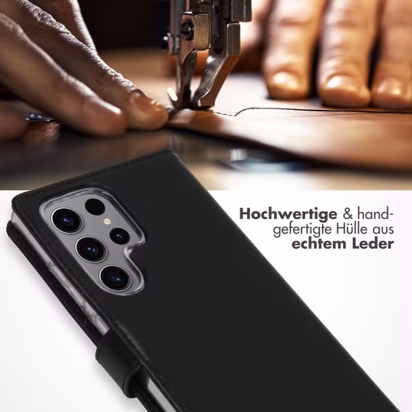 Selencia Echtleder Klapphülle Samsung Galaxy S24 Ultra - Schwarz