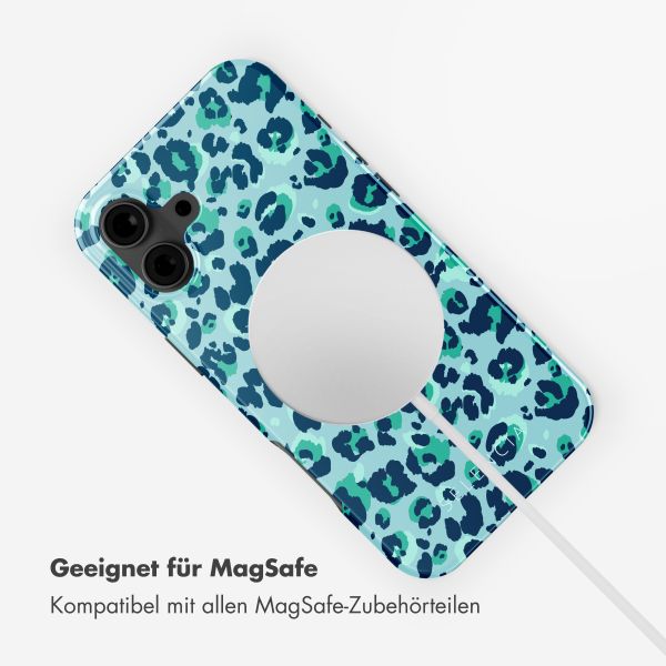 Selencia Vivid Tough Back Cover mit MagSafe für das iPhone 16 - Wild Spots Light Blue