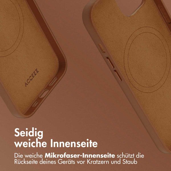 Accezz MagSafe Leather Backcover für das iPhone 14 - Sienna Brown