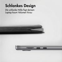 Accezz Leather Laptop Hülle Apple MacBook 14 Zoll - Laptop Sleeve - Schwarz