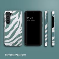 Selencia Vivid Back Cover Samsung Galaxy S23 - Colorful Zebra Pine Blue
