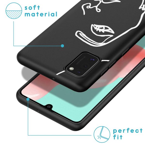 imoshion Design Hülle Samsung Galaxy A41 - Abstraktes Gesicht - Weiß