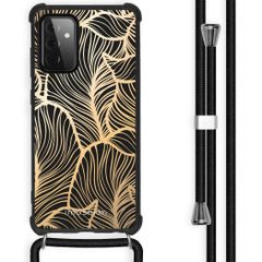imoshion Design Hülle mit Band Samsung Galaxy A72 - Golden Leaves