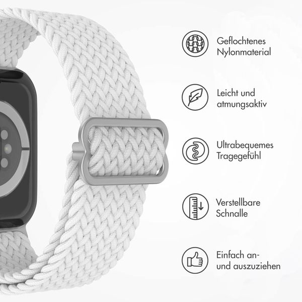 imoshion Gewebtes Nylonarmband für das Apple Watch Series 1 bis 11 / SE / Ultra (44/45/46/49 mm) - Weiß