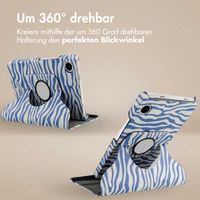 imoshion 360° drehbare Design Klapphülle Samsung Galaxy Tab A9 Plus - White Blue Stripes
