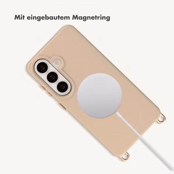 Selencia Rivièra Backcover mit MagSafe mit abnehmbaren Haken Samsung Galaxy S26 - Milky Latte