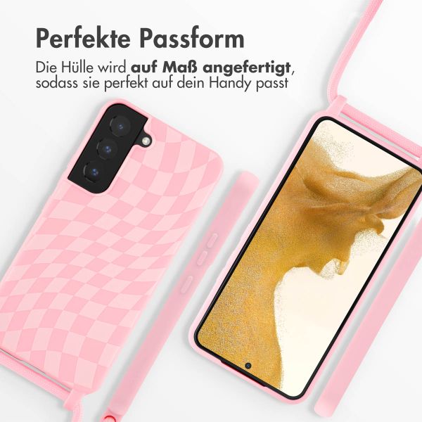 imoshion Silikonhülle design mit Band für das Samsung Galaxy S22 - Retro Pink