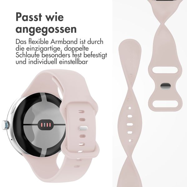 imoshion Silikon-Armband⁺ für  Google Pixel Watch 3 / 4 (45 mm) - Größe L - Rosa
