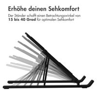 Accezz Laptophalter - Laptopständer - Verstellbar und zusammenklappbar - Schwarz