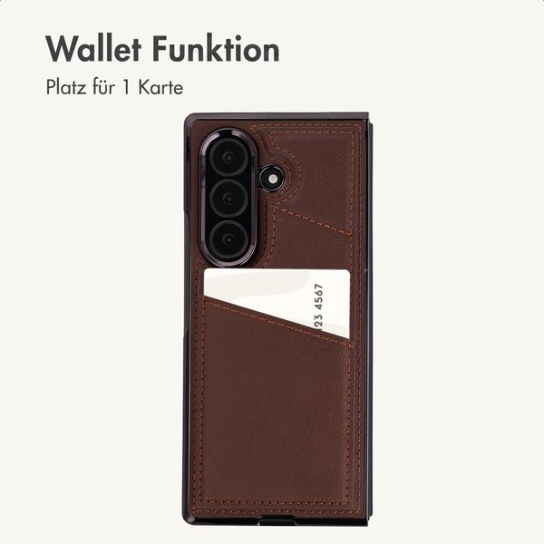 imoshion Kunstleder MagSafe Backcover mit Kartenfach Samsung Galaxy Z Fold 8 Ultra - Dunkelbraun