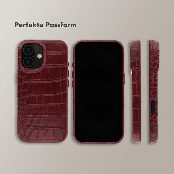 Selencia Croco Backcover mit MagSafe Apple iPhone 16 - Burgundy