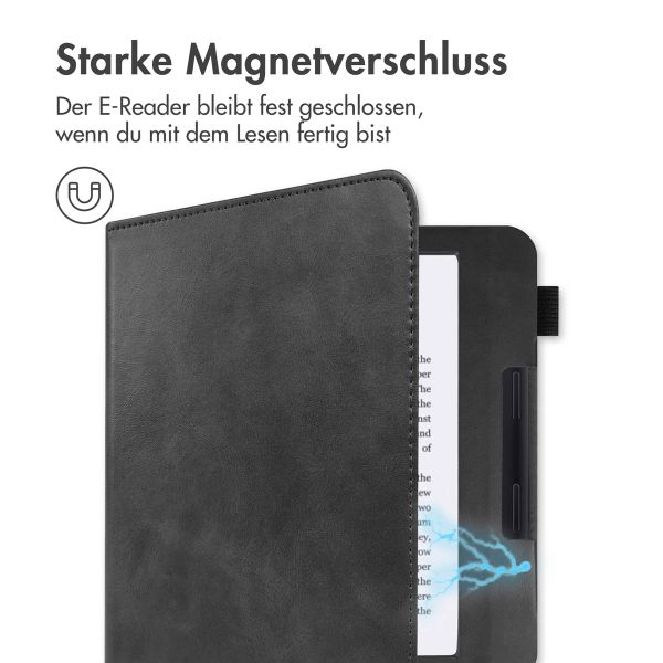 imoshion Klapphülle Sleepcover mit strap und stand für das Kobo Libra 2 / Tolino Vision 6 - Schwarz