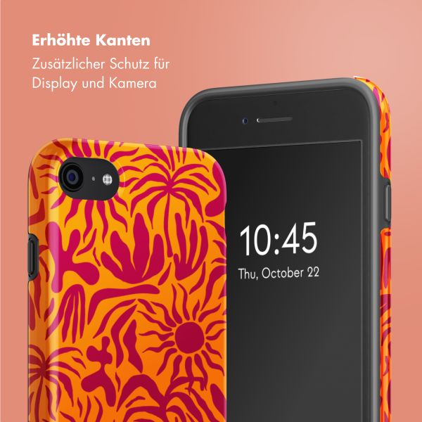 Selencia Vivid Tough Back Cover für das iPhone SE (2022 / 2020) / 8 / 7 - Tropical Vibes Apricot