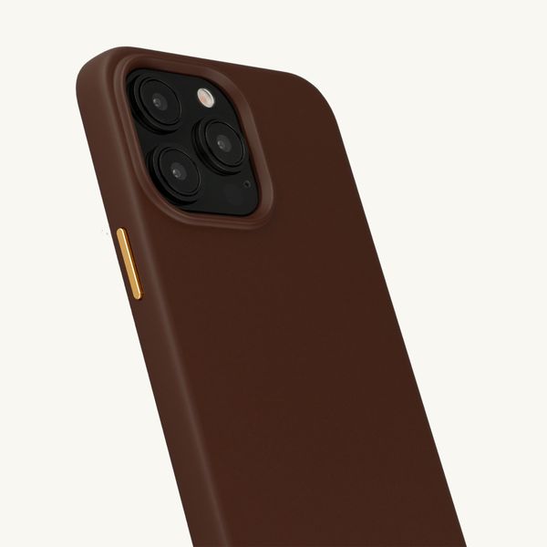 Selencia Rivièra Backcover mit MagSafe mit abnehmbaren Haken Apple iPhone 15 Pro Max - Choco Brown