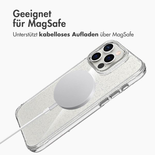 imoshion Glitzer Back Cover mit MagSafe für das iPhone 16 Pro Max - Silber