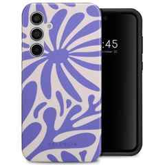 Selencia Vivid Tough Back Cover für das Samsung Galaxy A55 - Modern Bloom Sapphire Blue