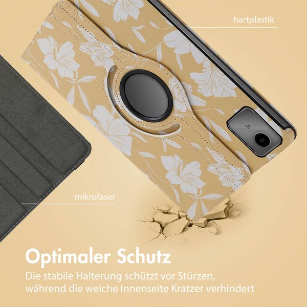 imoshion 360° drehbare Design Klapphülle für das Lenovo Tab M11 - Yellow Flowers