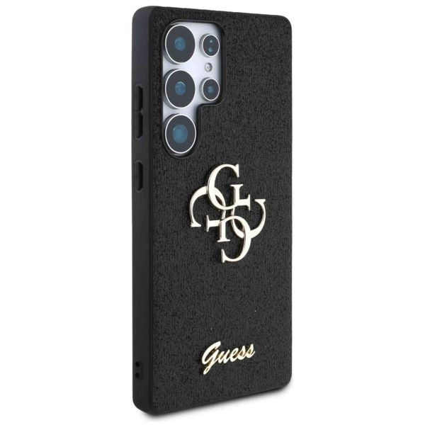 Guess 4G Metal Logo Back Cover mit Glitter Samsung Galaxy S25 Ultra - Schwarz