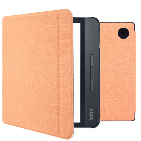 imoshion Canvas Sleepcover Klapphülle mit Stand Kobo Libra H2O - Peach