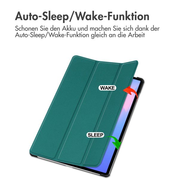 imoshion Trifold Klapphülle Samsung Galaxy Tab S10 FE Plus - Dunkelgrün