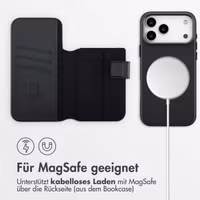 Accezz 2-in-1 Klapphülle aus Leder mit MagSafe Apple iPhone 17 Pro Max - Onyx Black