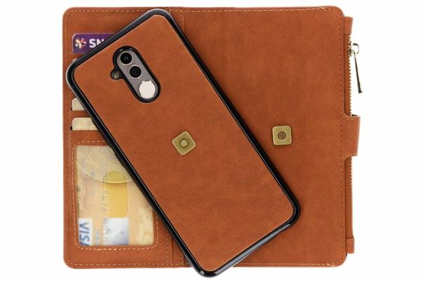 Luxuriöse Portemonnaie-Klapphülle Braun für Huawei Mate 20 Lite