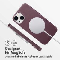 Accezz MagSafe Leather Backcover für das iPhone 14 - Heath Purple